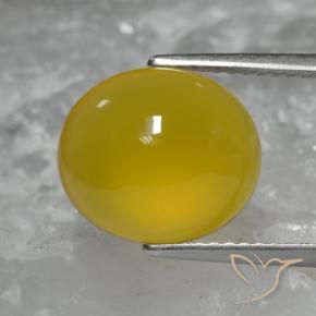 Agata Giallo miele naturale da 4.62 ct, Ovale, Traslucido
