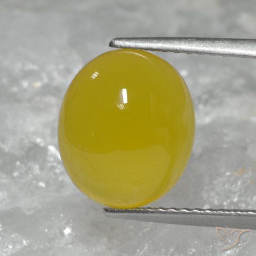 Agata Giallo miele naturale da 4.34 ct, Ovale, Traslucido