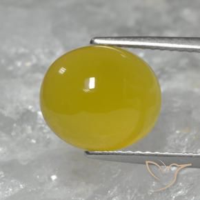 Agata Giallo miele naturale da 4.34 ct, Ovale, Traslucido