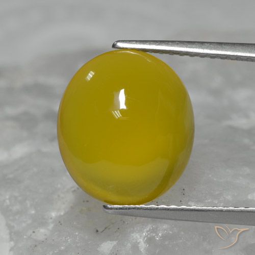 5.95ct Naturale Giallo medio Agata, Ovale, Traslucido