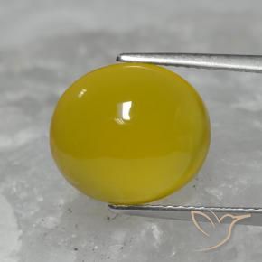 Agata Giallo medio naturale da 5.95 ct, Ovale, Traslucido