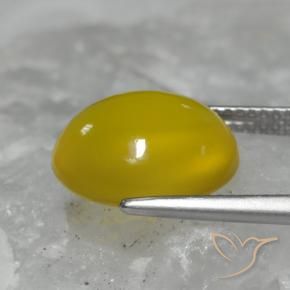 Agata Giallo medio naturale da 5.95 ct, Ovale, Traslucido