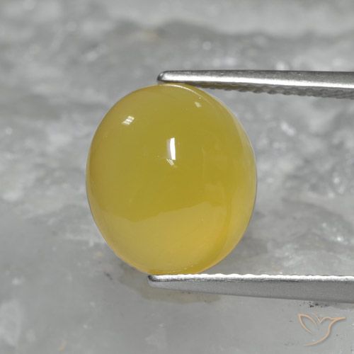 Agata Giallo miele naturale da 4.84 ct, Ovale, Traslucido