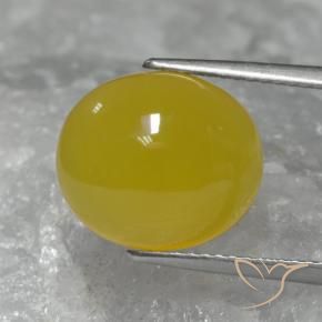 Agata Giallo miele naturale da 6.28 ct, Ovale, Traslucido