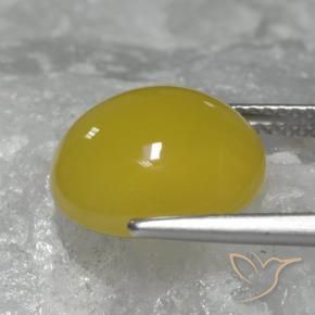 Agata Giallo miele naturale da 6.28 ct, Ovale, Traslucido