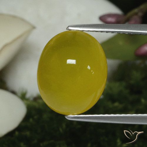Agata Giallo miele chiaro naturale da 5.60 ct, Ovale, Traslucido