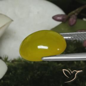 Agata Giallo miele chiaro naturale da 5.60 ct, Ovale, Traslucido
