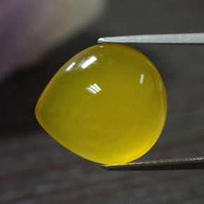 Agata Giallo miele chiaro naturale da 8.59 ct, Forma a pera, Traslucido