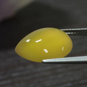 Agata Giallo miele chiaro naturale da 8.59 ct, Forma a pera, Traslucido