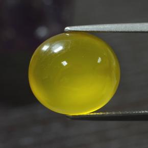 Agata naturale giallo da 5,52 ct, taglio ovale, traslucido