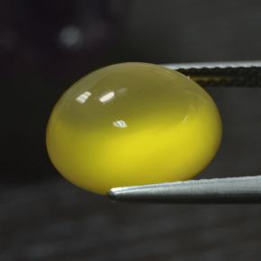 Agata naturale giallo da 5,52 ct, taglio ovale, traslucido
