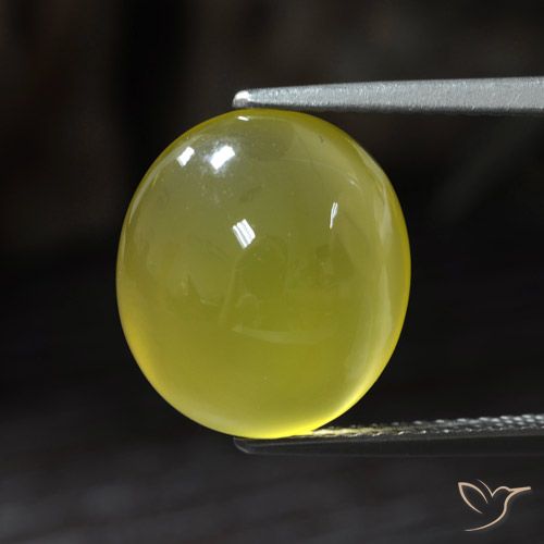 6.54ct Naturale Giallo chiaro Agata, Ovale, Traslucido