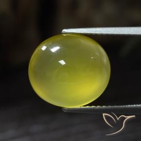 Agata Giallo chiaro naturale da 6.54 ct, Ovale, Traslucido