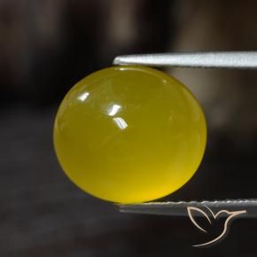 Agata Giallo miele chiaro naturale da 4.30 ct, Ovale, Traslucido