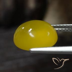 Agata Giallo miele chiaro naturale da 4.30 ct, Ovale, Traslucido
