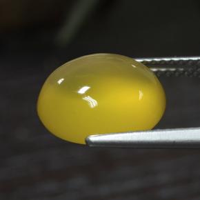 Agata Giallo medio naturale da 5.17 ct, Taglio ovale, Traslucido