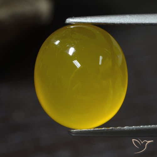 5.31ct Naturale Giallo medio Agata, Ovale, Traslucido