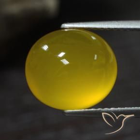Agata Giallo medio naturale da 5.31 ct, Ovale, Traslucido