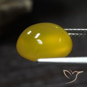 Agata Giallo medio naturale da 5.31 ct, Ovale, Traslucido