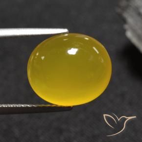 Agata Giallo medio naturale da 5.84 ct, Ovale, Traslucido