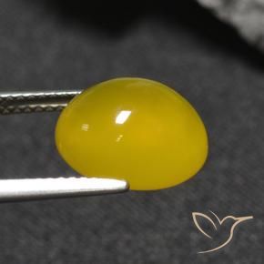 Agata Giallo miele naturale da 5.12 ct, Ovale, Traslucido