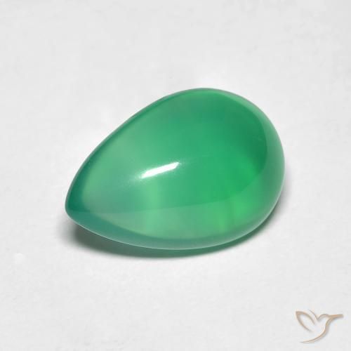 2.77ct Naturale Verde caldo Agata, Forma a pera, Traslucido