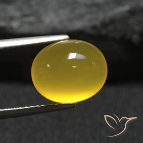 Agata Giallo intenso naturale da 4.61 ct, Ovale, Traslucido