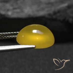Agata Giallo intenso naturale da 4.61 ct, Ovale, Traslucido