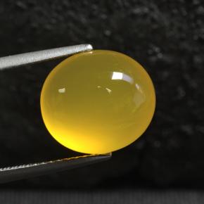 Agata naturale giallo da 6,03 ct, taglio ovale, traslucido