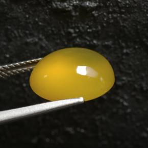 Agata naturale giallo da 6,03 ct, taglio ovale, traslucido