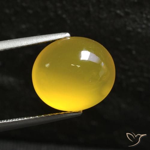 Agata Giallo miele naturale da 5.38 ct, Ovale, Traslucido