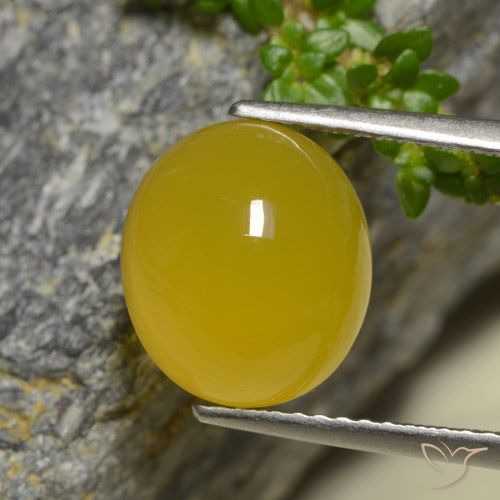4.42ct Naturale Giallo intenso Agata, Ovale, Traslucido