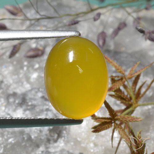4.02ct Naturale Giallo intenso Agata, Ovale, Traslucido