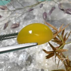 Agata Giallo intenso naturale da 4.02 ct, Ovale, Traslucido