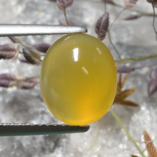 3.05ct Naturale Giallo intenso Agata, Ovale, Traslucido