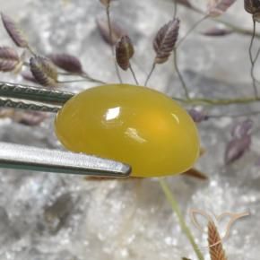 Agata Giallo intenso naturale da 3.05 ct, Ovale, Traslucido
