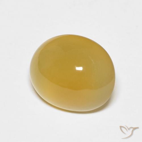 Agata Giallo intenso naturale da 3.79 ct, Ovale, Traslucido