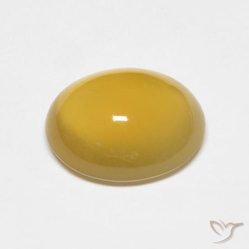 Agata Giallo intenso naturale da 3.79 ct, Ovale, Traslucido