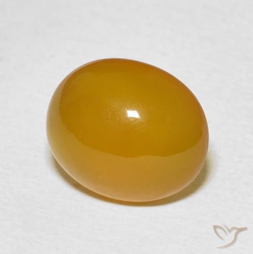 Agata Giallo miele chiaro naturale da 5.36 ct, Ovale, Traslucido
