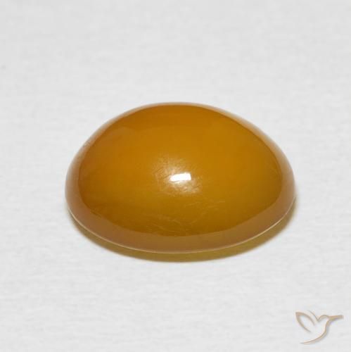 Agata Giallo miele chiaro naturale da 5.36 ct, Ovale, Traslucido