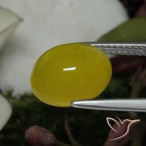 Agata Giallo medio naturale da 4.19 ct, Ovale, Traslucido