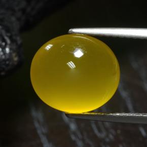 Agata naturale giallo da 4,16 ct, taglio ovale, traslucido