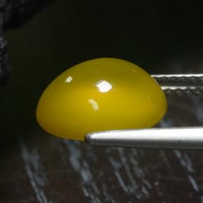 Agata naturale giallo da 4,16 ct, taglio ovale, traslucido