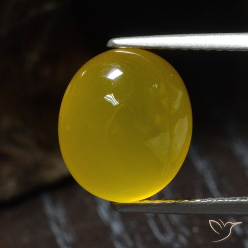 4.55ct Naturale Giallo intenso Agata, Ovale, Traslucido