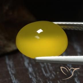 Agata Giallo intenso naturale da 4.55 ct, Ovale, Traslucido