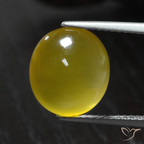 5.31ct Naturale Giallo medio Agata, Ovale, Traslucido