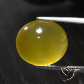 Agata Giallo medio naturale da 5.31 ct, Ovale, Traslucido