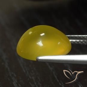 Agata Giallo medio naturale da 5.31 ct, Ovale, Traslucido