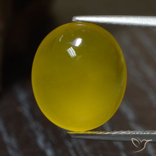 5.41ct Naturale Giallo medio Agata, Ovale, Traslucido