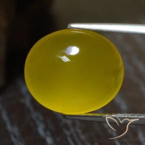 Agata Giallo medio naturale da 5.41 ct, Ovale, Traslucido